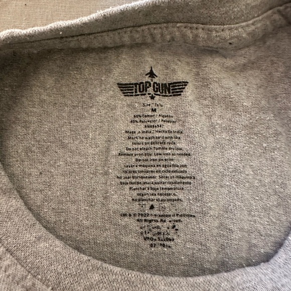 Top Gun Grey Print T-Shirt Size: Medium - Picture 4 of 5
